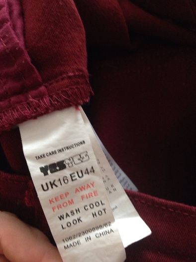 Wine skinny jeans
