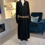 Brand New Ladies Black Shirt Dress with Gold Buttons and Brown Belt. Size UK 24 / EU 52 Image 3