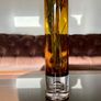 Vintage Slender Scandinavian Style Mid Century Amber Glass Vase Image 3