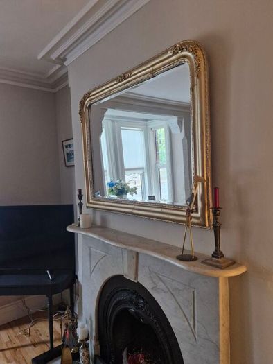 Large Ornate Gold Fireplace Mirror Vintage Style 130cm