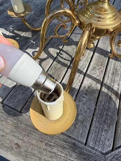 Brass 10 arm Chandelier/Ceiling light
