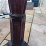 Antique Mahogany Column Coat stand brass lion hooks Image 9