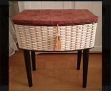 Vintage vanity storage seat