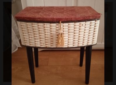 Vintage vanity storage seat