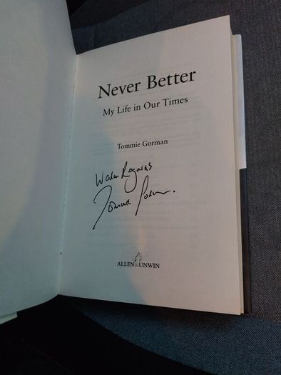 Tommie Gorman signed autobiography