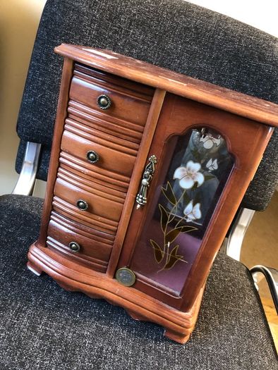 Vintage Large Wooden Jewellery Box