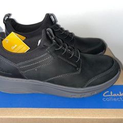 Clarks Men's Motion Trek EZ Black Leather Size 7.5