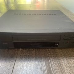 VCR, TV stand, computer screen