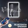 NEW SALE | Backlit Bluetooth Bathroom Mirrors with Shaver Socket, 500 x 700 mm Illuminated Wall Mounted Bathroom Vanity Mirror with LED Lights and Demister Pad, Blue Atmosphere Light LED Smart Mirrors Image 6