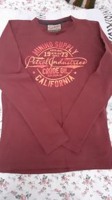 Petrol Industries Boys T shirt long sleeve maroon 10 11 12 years