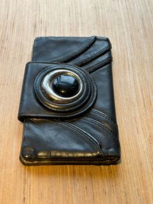 Vintage Mimco Womens Black and Silver Leather Wallet