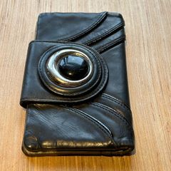 Vintage Mimco Womens Black and Silver Leather Wallet