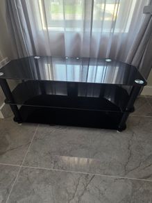 Black Glass TV Stand