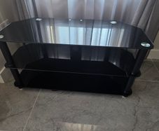 Black Glass TV Stand