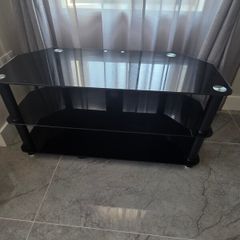Black Glass TV Stand