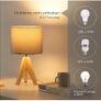 EDISHINE 36cm Wood Bedside Table Lamp, Tripod Desk Lamp with Beige Linen Lampshade Image 5