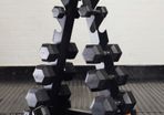 Hex Dumbbells 5,10,25,20,25,30kg + Rack