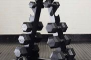 Hex Dumbbells 5,10,25,20,25,30kg + Rack