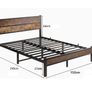 King Size Bed Frame with Wooden Headboard Bed Frames King Size Under Bed Storage Image 8