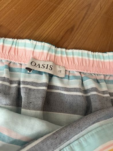 Brand new oasis linen striped off the shoulder mini dress