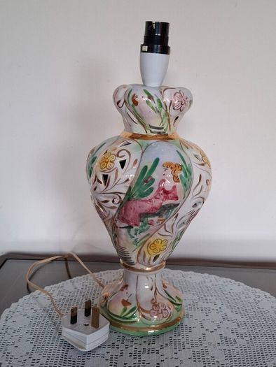 Vintage porcelain table lamp.  Italy.