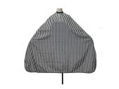 Professional Cape Barbers Gown Hair Cutting Apron - BLACK / WHITE Stripes