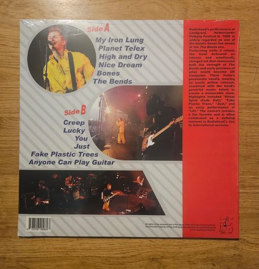 Radiohead "Live At Pinkpop 1996" Sealed Vinyl Album
