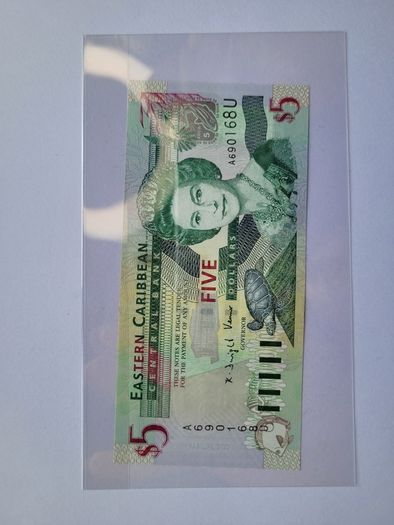 Caribbean 5 Dollars 2008, UNC - - F notes