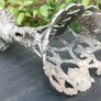 Vintage Art Nouveau Ornate Pierced Filigree Flower Vase Antique Silver Tone H-11" Image 7
