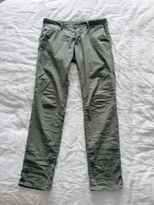Massimo Dutti Men's Slim Fit Green Chino Trousers - Size EUR 42