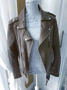 BODA SKINS Lambskin Leather Biker Jacket Size L Bruce Springsteen River Tour 2016 Patch