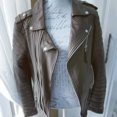 BODA SKINS Lambskin Leather Biker Jacket Size L Bruce Springsteen River Tour 2016 Patch