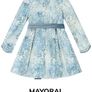 Mayoral chic blue floral jacquard dress sweet special event Image 2