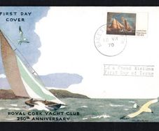 1970 Ireland Royal Cork Yacht Club (250th Anniversary) Commemorative Stamp Harp First Day Cover (FDC)
