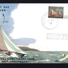 1970 Ireland Royal Cork Yacht Club (250th Anniversary) Commemorative Stamp Harp First Day Cover (FDC)