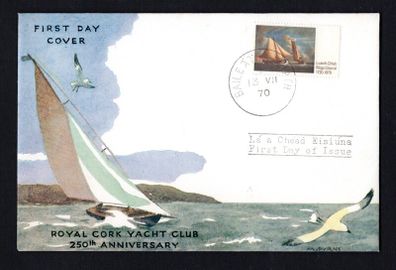 1970 Ireland Royal Cork Yacht Club (250th Anniversary) Commemorative Stamp Harp First Day Cover (FDC)