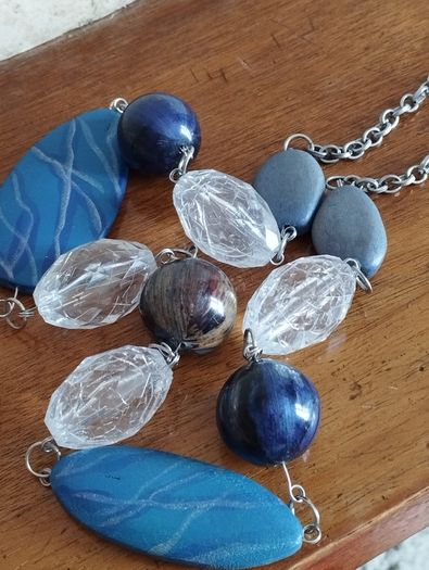 Beautiful necklace in blue tone.