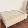 Luxury Custom-Made Velvet Ottoman Coffee Table with Glass Top Image 4