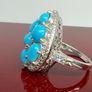 Silver Sleeping Beauty Turquoise & Tanzanite Statement Ring Image 8