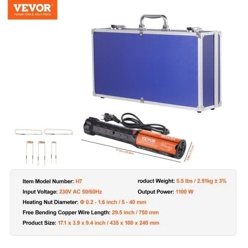 Magnetic Induction Heater Kit, 1000w Induction Heater Hand-held, Bolt Induction Heater with 8PCS Induction Coils, 220V Flameless Induction Heater Bolt Remover for Removing Rusty Bolts and Nuts