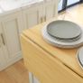 Kitchen island serving cart with 2 stools foldable worktop 2 cabinets with 4 doors modern design white Image 6