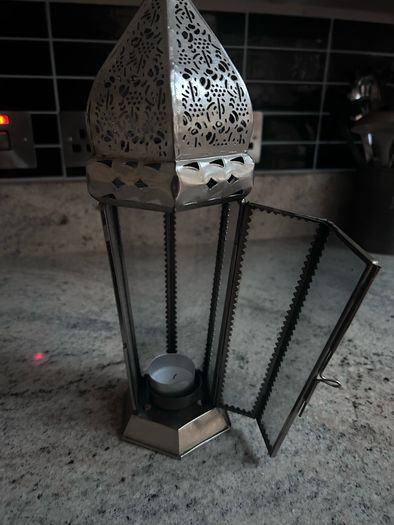 Lantern - brushed silver