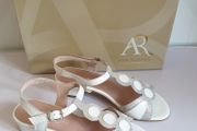 Ana Roman Ladies Pearly White Sandals Mother Of The Bride New With Box UK3 EU36 CAN POST
