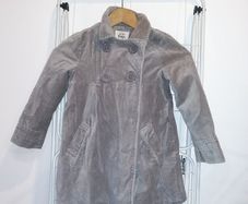 Mini Boden Girl Grey Velvet Coat [Size 5-6 years]