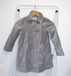 Mini Boden Girl Grey Velvet Coat [Size 5-6 years]