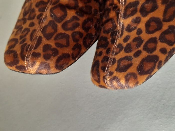 Marks & Spencer Leopard Print Real Pony Hair Ankle Boots, Size 8