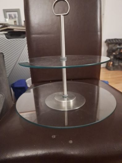 Cake Stand/Glass 2 Tier Stand