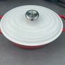 Le Creuset Oval Casserole Dish Dutch Oven Cast Iron Red 29 Made in France Image 2