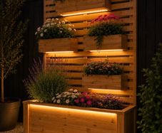 Vertical Garden Planter - Solar Illuminated Option