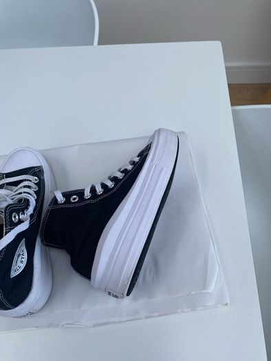 Black converse high top platform trainers